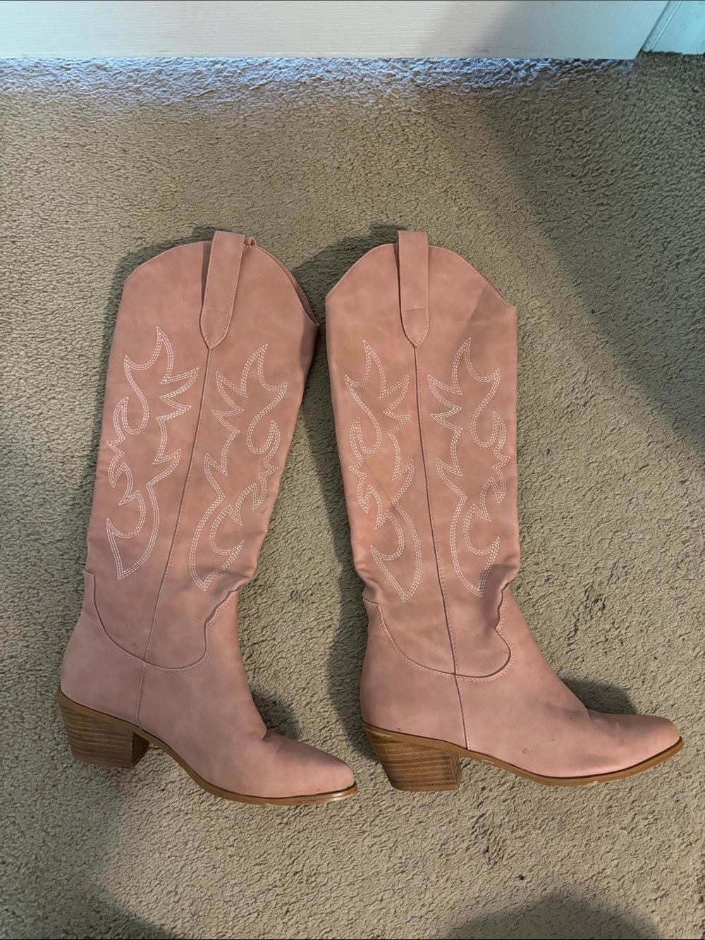 Billini Pink Suede Over-the-Knee Western Boots